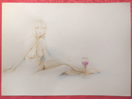'Nude with Wine' by Sara Moon
