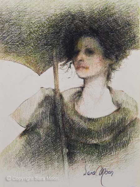 Black Parasol by Sara Moon