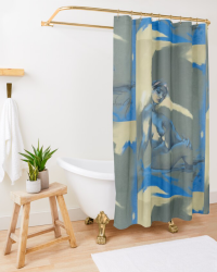 'Blue Nude ll' Shower Curtain by Sara Moon