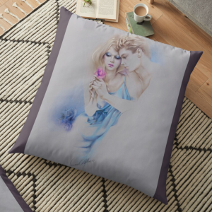 'Geschenkte Rose' Pillow by Sara Moon