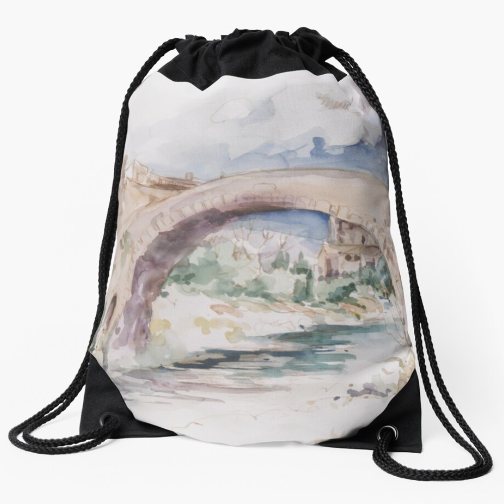 "By The Riverside' Draw-String Bag by Bijan D.