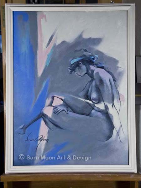 Original Blue Nude l on the artist's easel