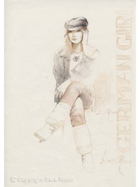 Rocker Girl Sketch ll by Sara Moon