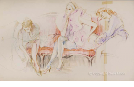 Original Sketch for 'Going To The Ball' by Sara Moon